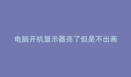 电脑开机显示器亮了但是不出画面