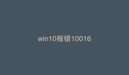 win10报错10016
