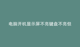 电脑开机显示屏不亮键盘不亮但是主机已开机