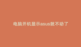 电脑开机显示asus就不动了