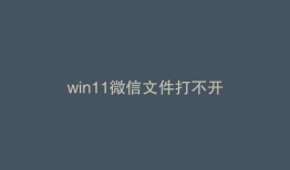 win11微信文件打不开