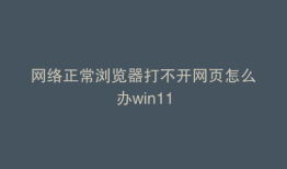 网络正常浏览器打不开网页怎么办win11
