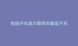 电脑开机显示器鼠标键盘不亮
