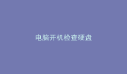电脑开机检查硬盘