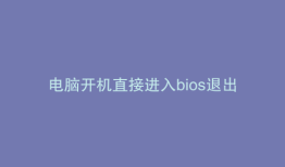 电脑开机直接进入bios退出无显示