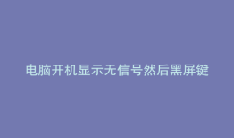 电脑开机显示无信号然后黑屏键盘灯亮