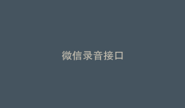 微信录音接口
