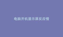 电脑开机显示屏反应慢