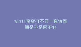 win11商店打不开一直转圈圈是不是网不好