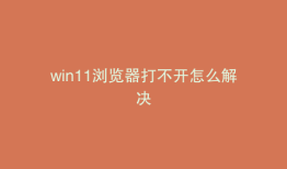 win11浏览器打不开怎么解决