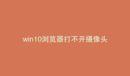 win10浏览器打不开摄像头