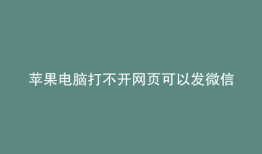 苹果电脑打不开网页可以发微信