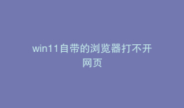 win11自带的浏览器打不开网页