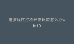 电脑程序打不开没反应怎么办win10