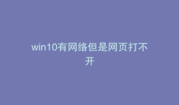 win10有网络但是网页打不开