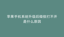 苹果手机系统升级后微信打不开是什么原因