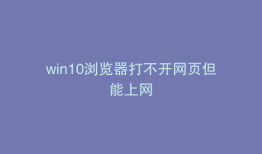 win10浏览器打不开网页但能上网
