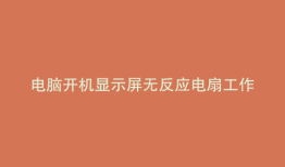 电脑开机显示屏无反应电扇工作一下就停了