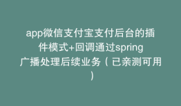 app微信支付宝支付后台的插件模式+回调通过spring广播处理后续业务（已亲测可用）