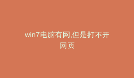 win7电脑有网,但是打不开网页