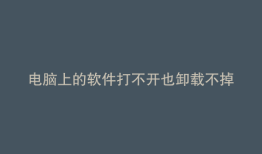 电脑上的软件打不开也卸载不掉