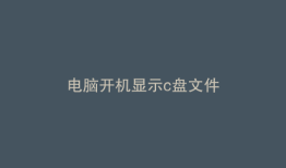 电脑开机显示c盘文件