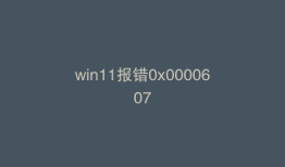 win11报错0x0000607