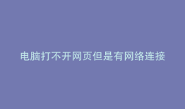 电脑打不开网页但是有网络连接