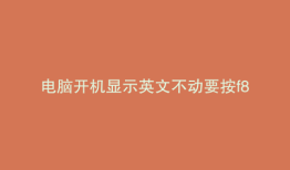 电脑开机显示英文不动要按f8