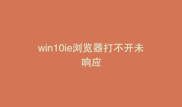 win10ie浏览器打不开未响应