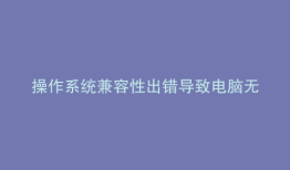 操作系统兼容性出错导致电脑无法正常开机