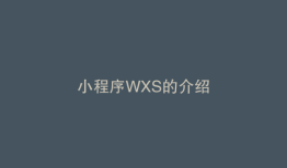 小程序WXS的介绍