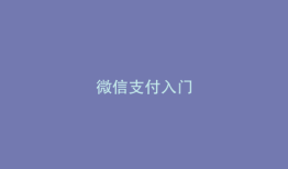 微信支付入门