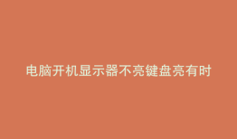 电脑开机显示器不亮键盘亮有时显示器有亮