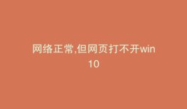 网络正常,但网页打不开win10
