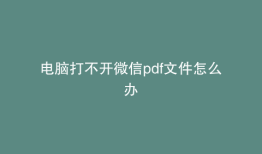 电脑打不开微信pdf文件怎么办