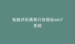 电脑开机黑屏只有鼠标win7系统