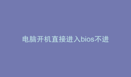 电脑开机直接进入bios不进系统