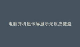 电脑开机显示屏显示无反应键盘没反应