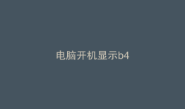 电脑开机显示b4