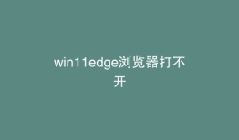 win11edge浏览器打不开