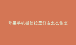 苹果手机微信拉黑好友怎么恢复