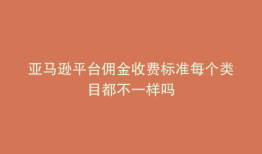 亚马逊平台佣金收费标准每个类目都不一样吗