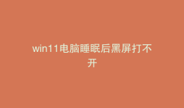 win11电脑睡眠后黑屏打不开