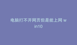 电脑打不开网页但是能上网 win10