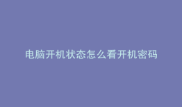 电脑开机状态怎么看开机密码