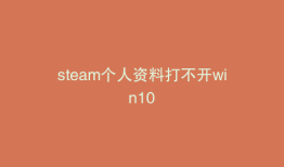 steam个人资料打不开win10