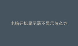 电脑开机显示器不显示怎么办