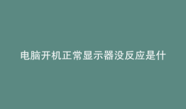 电脑开机正常显示器没反应是什么原因