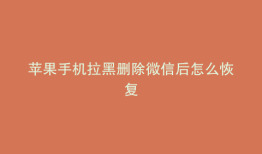 苹果手机拉黑删除微信后怎么恢复